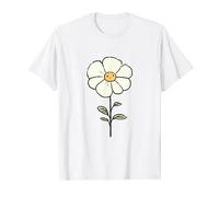 Simpatico Boho Sorriso Semplice Margherita Fiore In Marrone Crema Beige Maglietta