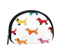 Simpatico borsellino a forma di bassotto con mini portamonete con cerniera, per monete, chiavi, si può anche riporre qualsiasi piccolo oggetto che si desidera, Nero , Taglia unica, Portamonete