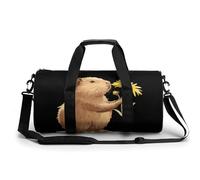 Simpatico borsone da viaggio con stampa di fiori gialli Capybara borsa sportiva da palestra borse da viaggio borse da weekend leggere per uomo donna, Stile:, 17.7in/9in/9in, MHXYZHW