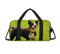 Simpatico borsone sportivo Boston Terrier con scomparto per scarpe Terrier Dog Pernottamento Weekender Borse Viaggi Palestra Bagagli Organizzatore per Donne Uomini Bambini Ragazze Ragazzi