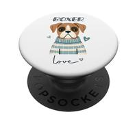 Simpatico boxer, cane innamorato del proprietario di un adorabile animale domestico PopSockets PopGrip Adesivo