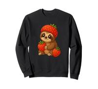 Simpatico bradipo cartone animato con fragole Felpa