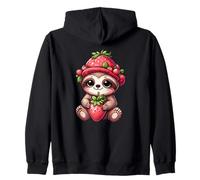 Simpatico bradipo cartone animato con fragole Felpa con Cappuccio