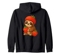 Simpatico bradipo cartone animato con fragole Felpa con Cappuccio