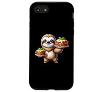 Simpatico bradipo cartone animato con lasagne Custodia per iPhone SE (2020) / 7 / 8