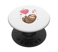 Simpatico bradipo da appendere per San Valentino per coppie e amanti degli animali PopSockets PopGrip Adesivo