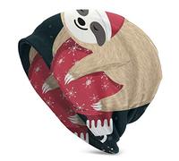 Simpatico Bradipo del Bambino Che Dorme sul Cappello Rosso del Berretto della Palla di Natale per i Cappelli Caldi di Inverno degli Uomini e delle Donne