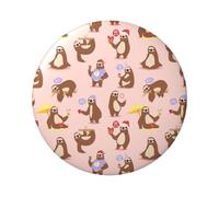 Simpatico bradipo stampa 6 cm rotondo in latta distintivo stampato su un lato perfetto per decorazioni personali e regali, Misura unica, Metallo