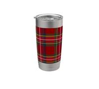 Simpatico bufalo rosso plaid Merry Christmas Bicchiere termico in acciaio inox doppia parete