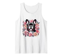 Simpatico Bulldog Francese Floreale Rose Design Frenchie Love Canotta