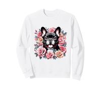Simpatico Bulldog Francese Floreale Rose Design Frenchie Love Felpa