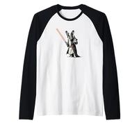Simpatico bulldog francese in un bathrobe holding a bright torch Maglia con Maniche Raglan