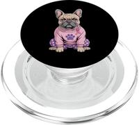 Simpatico Bulldog francese pigiama rosa cancro al seno nastro PopSockets PopGrip per MagSafe