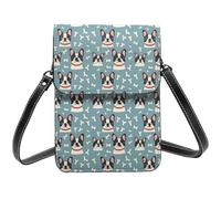 Simpatico Bulldog francese stampa 1 piccola borsa a tracolla per le donne, piccole borse in pelle borsa a tracolla per telefono cellulare