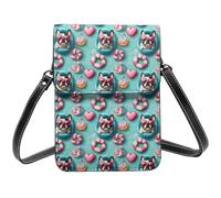 Simpatico Bulldog francese Una stampa piccola borsa a tracolla per le donne, piccole borse in pelle borsa a tracolla per telefono cellulare