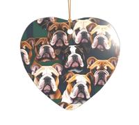 Simpatico bulldog inglese stampa regali addio al nubilato, ornamento di Natale Mr & Mrs, un regalo unico ricordo di nozze