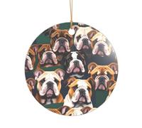 Simpatico bulldog inglese stampa regali addio al nubilato, ornamento di Natale Mr & Mrs, un regalo unico ricordo di nozze