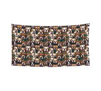 Simpatico bulldog inglese stampato festivo festivo banner decorativo compleanno anniversario matrimonio appeso interno esterno