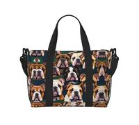 Simpatico bulldog inglese Versatile Personal Item Borse da viaggio per le donne - Spaziose borse da viaggio per viaggi, borse da palestra per uomo, nero, Taglia unica