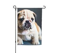Simpatico Bulldog Puppy 1 Stampa 30,5 x 45,7 cm Bandiera Floreale Giardino Tutte Le Stagioni Outdoor Yard Decor Spessa Per Prati Bandiera
