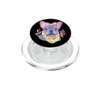 Simpatico Bulldog Ritratto Amante Del Cane Grafica Rosa Occhiali Giallo PopSockets PopGrip per MagSafe