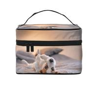 Simpatico cagnolino Jack Russell Terrier, Borsa per il trucco Borsa per cosmetici Borsa da toilette da viaggio portatile Astuccio per matite Astuccio da toilette