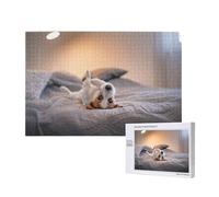 Simpatico cagnolino Jack Russell Terrier,Puzzle in legno da 1000 pezzi per famiglie, puzzle per adulti e adolescenti