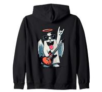 Simpatico Cane Angelo Musica Rock Chitarrista Design Felpa con Cappuccio