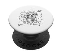 Simpatico cane astronauta cucciolo di esploratore spaziale cosmo design PopSockets PopGrip Adesivo