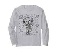 Simpatico Cane Astronauta Esploratore Spaziale Cucciolo Universo Design Maglia a Manica