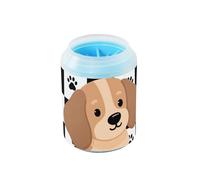 Simpatico cane bassotto nero bianco a scacchi portatile spazzola morbida in silicone essenziale per tutti i proprietari di animali domestici pulisce delicatamente le zampe dopo le passeggiate