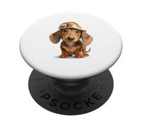 Simpatico cane bassotto Weiner in un guscio di lumaca PopSockets PopGrip Adesivo