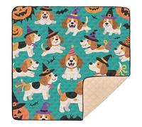 Simpatico cane beagle marrone zucca per Halloween grande robusto tappetino da gioco per la cura del bambino per interni ed esterni portatile pieghevole pancia e gattonare tappetino per neonati neonati