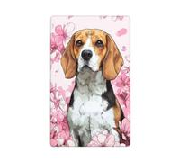 Simpatico cane Beagle rosa fiori cartone animato singolo levetta vuota parete piastra interruttore luce copertura decorativa 1 banda per cucina camera bagno dimensioni 11,4 x 7 cm