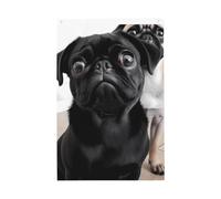 Simpatico cane carlino nero 9 x 1,5 m, bandiere da giardino vivaci su entrambi i lati banner di benvenuto stagionale con occhielli in ottone decorazione sfondo fotografico per cortile portico prato