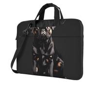 Simpatico cane carlino nero-standard-scale-2_00x stampa comode borse per computer elegante e protettiva stile unico, Nero , 15.6 inch