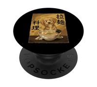 Simpatico cane che mangia ramen noodles Divertenti cani PopSockets PopGrip Adesivo