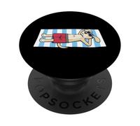 Simpatico cane che prende il sole con design a cartoni animati carino animale PopSockets PopGrip Adesivo