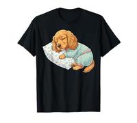 Simpatico Cane Cocker Spaniel Che Dorme in Pigiama, Arte della buonanotte Maglietta