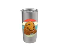 Simpatico cane Cocker Spaniel Funny Dog Face Best Friend Paw Bicchiere termico in acciaio inox doppia parete