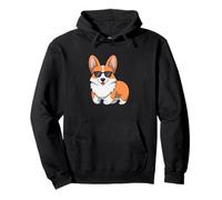 Simpatico cane Corgi che indossa sfumature divertente amante dei cani Felpa con Cappuccio