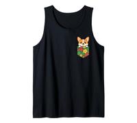 Simpatico Cane Corgi Tascabile Hawaiano Divertente Animale Domestico Tropicale Vacanza Canotta
