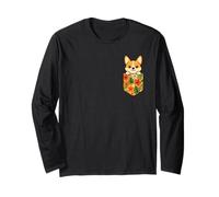 Simpatico Cane Corgi Tascabile Hawaiano Divertente Animale Domestico Tropicale Vacanza Maglia a Manica