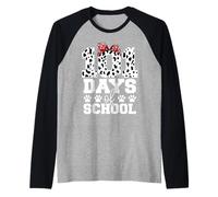 Simpatico Cane da 101 Giorni di Scuola Felice, 100 Giorni più Intelligenti, Bambini Studenti Maglia con Maniche Raglan