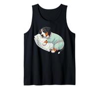 Simpatico Cane da Montagna Svizzero Che Dorme in Pigiama Prima di Andare a Letto Canotta