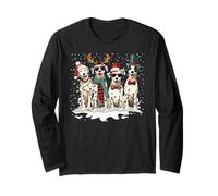 Simpatico Cane Dalmata di Natale in Cappello di Babbo Natale Sciarpa Vacanza Maglia a Manica