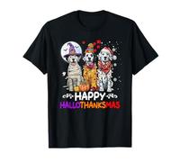 Simpatico Cane Dalmata Hallothanksmas Halloween Ringraziamento Maglietta