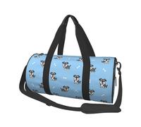 Simpatico cane di modello animale Schnauzer, Borsone da viaggio di grande capacità Borsa rotonda Borsa da viaggio sportiva Borsa da viaggio Borsa da fitness