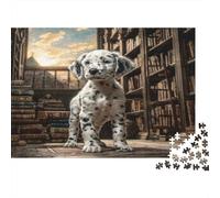 Simpatico Cane Domestico 1000 Pezzi per Donne e Uomini Dalmata in Vecchia Biblioteca Gioco di Famiglia Divertente e Stimolare Idea Regalo 70x50cm/1000 pezzi