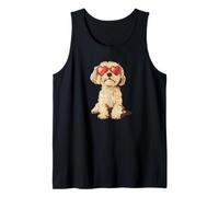 Simpatico cane e divertente cuore occhiali da sole Outfit Canotta